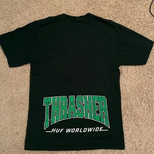 Huf x Thrasher Tee. only worn once. nice forrest green color